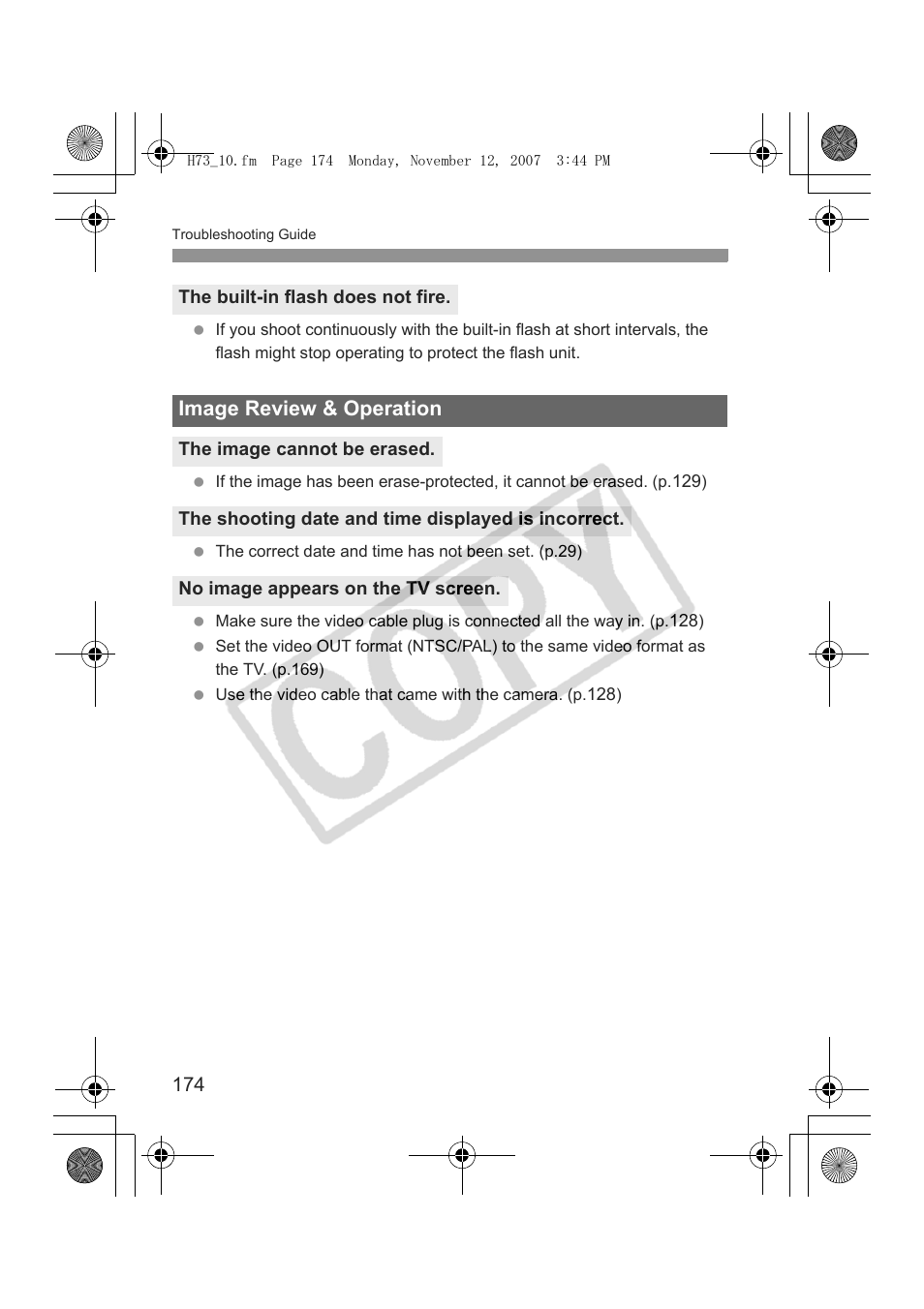 Image review & operation | Canon EOS Rebel xsi User Manual | Page 174 / 196