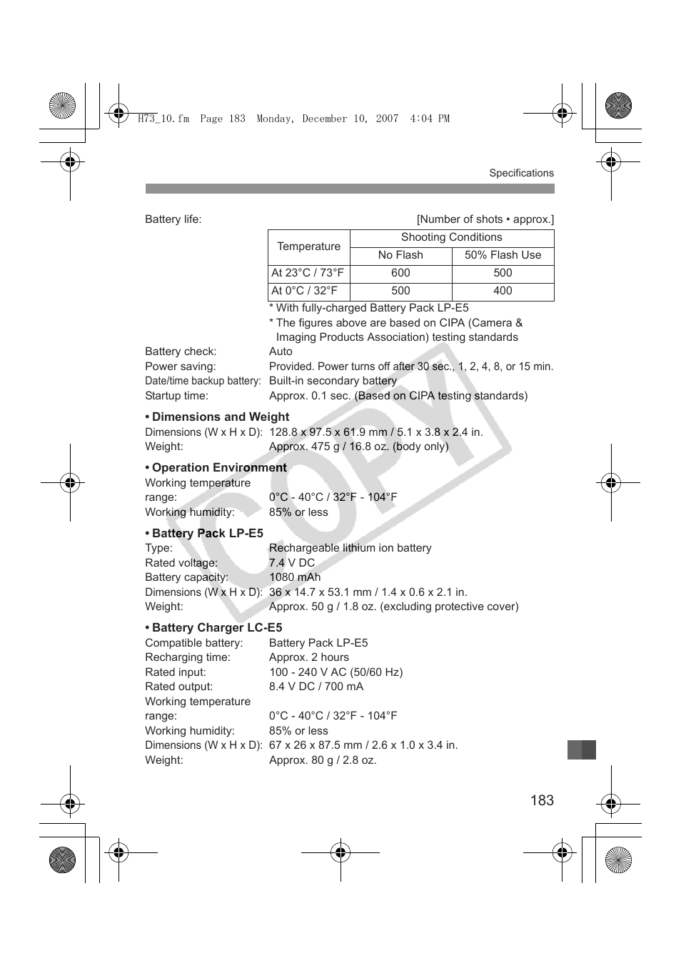 Canon EOS Rebel xsi User Manual | Page 183 / 196