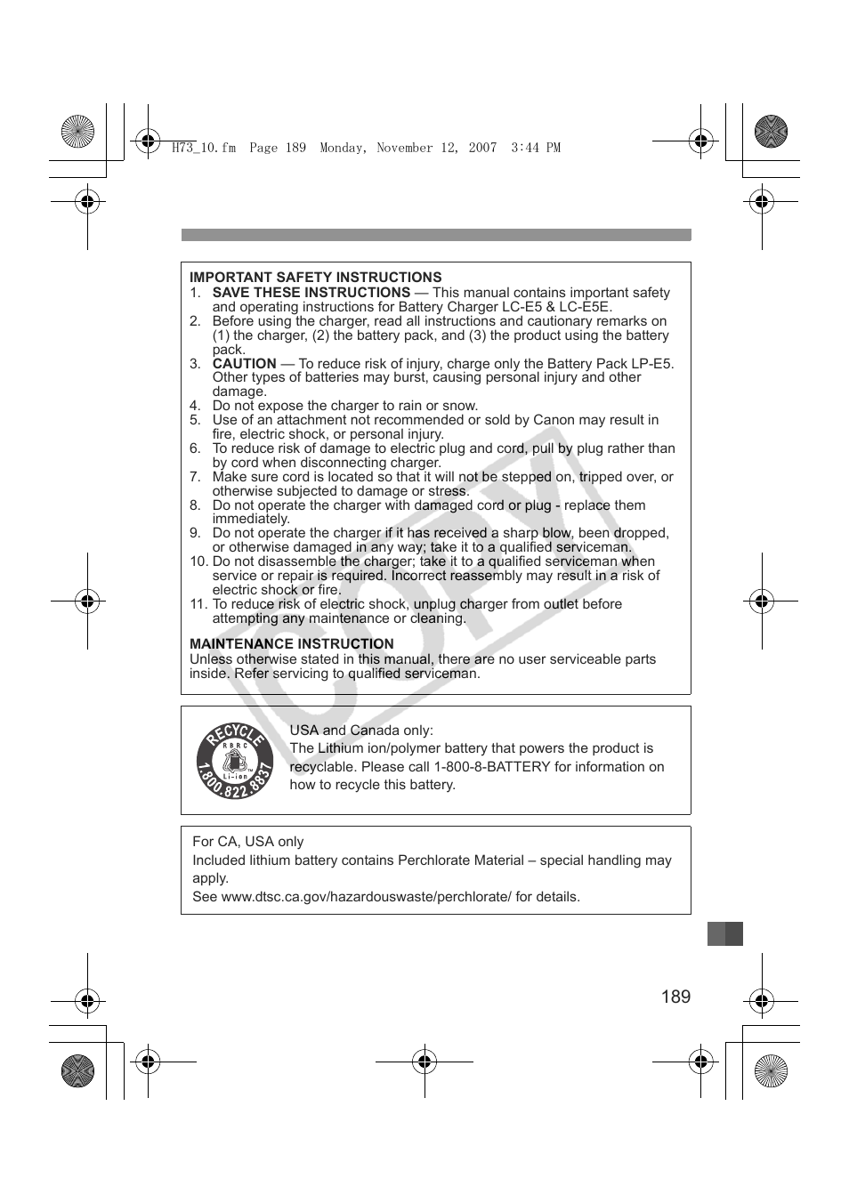 Canon EOS Rebel xsi User Manual | Page 189 / 196