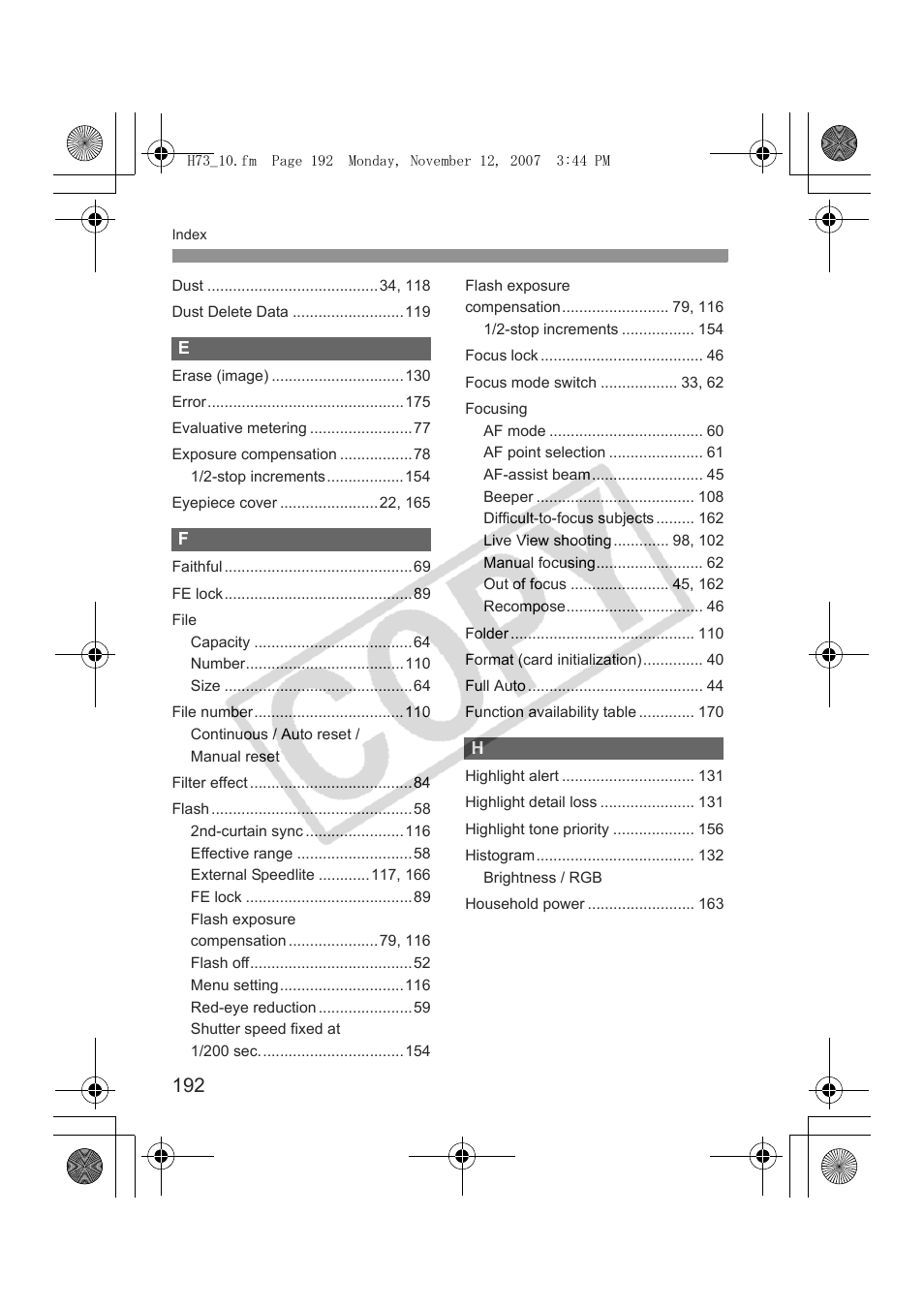 Canon EOS Rebel xsi User Manual | Page 192 / 196