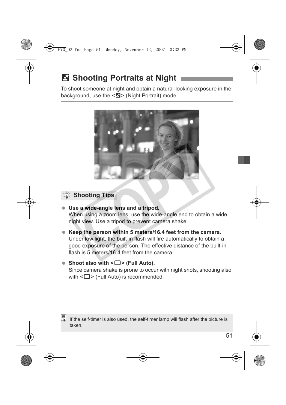 6 shooting portraits at night | Canon EOS Rebel xsi User Manual | Page 51 / 196