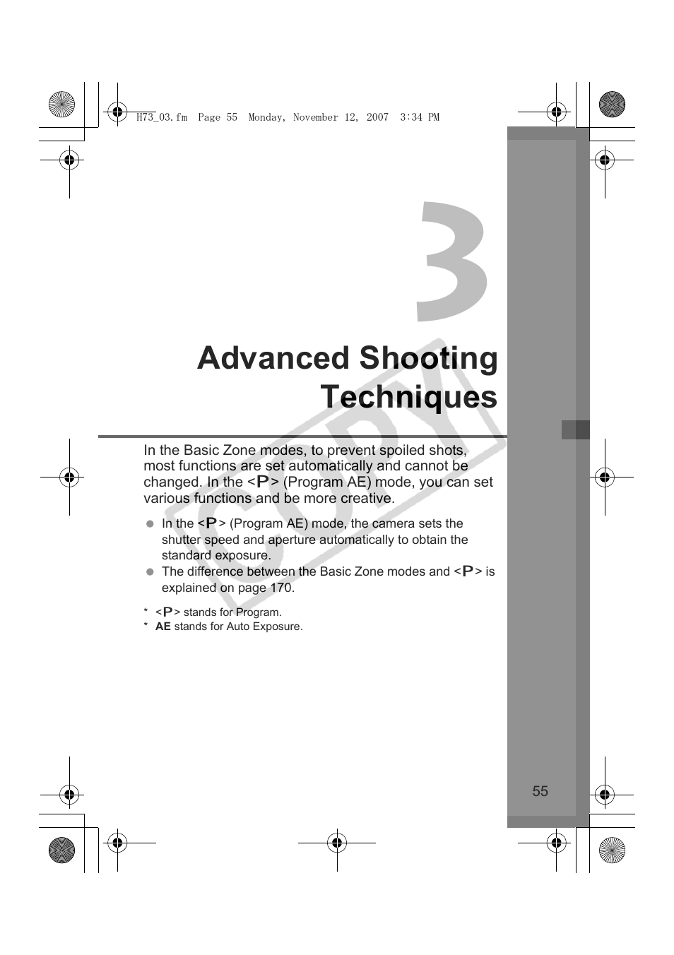 Advanced shooting techniques | Canon EOS Rebel xsi User Manual | Page 55 / 196