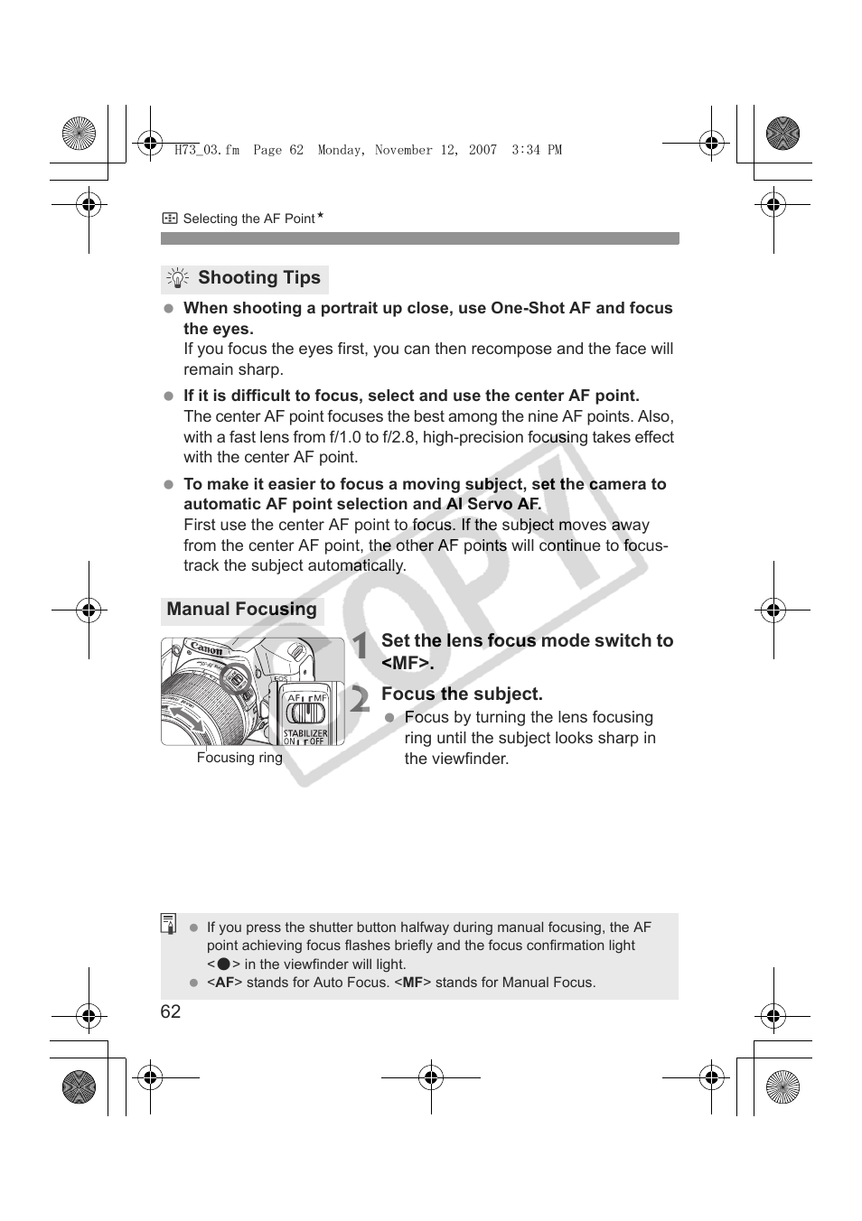 Canon EOS Rebel xsi User Manual | Page 62 / 196