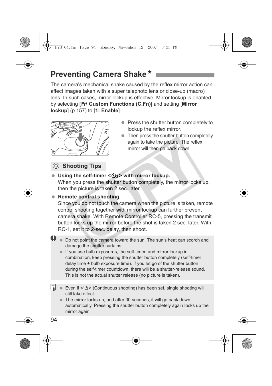 Preventing camera shake n | Canon EOS Rebel xsi User Manual | Page 94 / 196