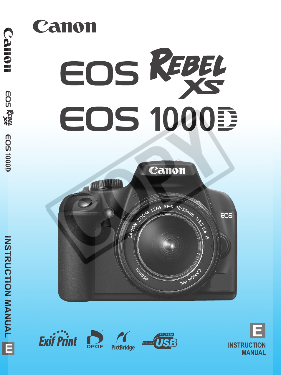 Canon EOS rebel xs User Manual | 196 pages