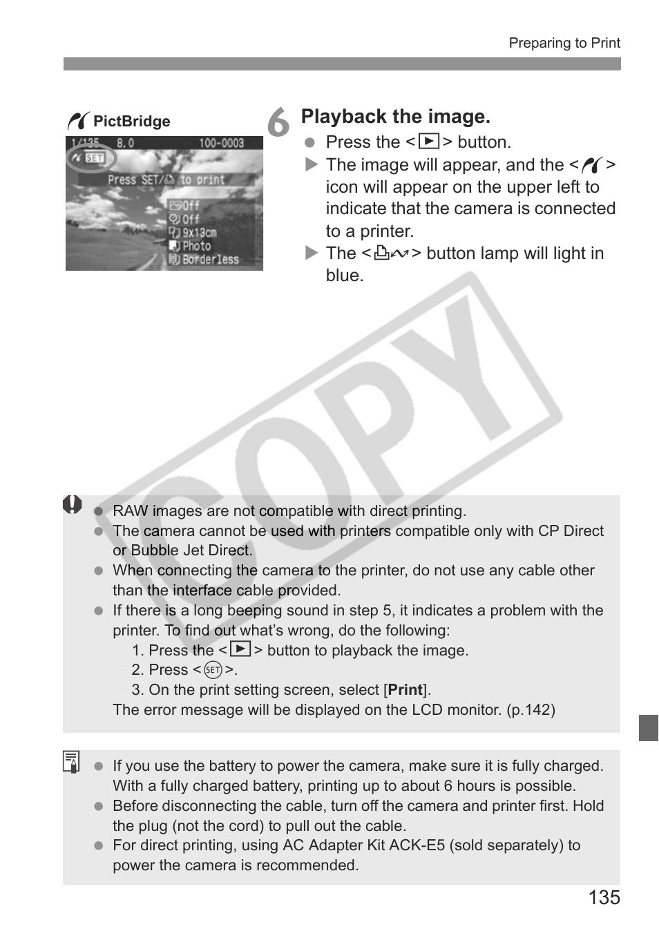 Playback the image | Canon EOS rebel xs User Manual | Page 135 / 196