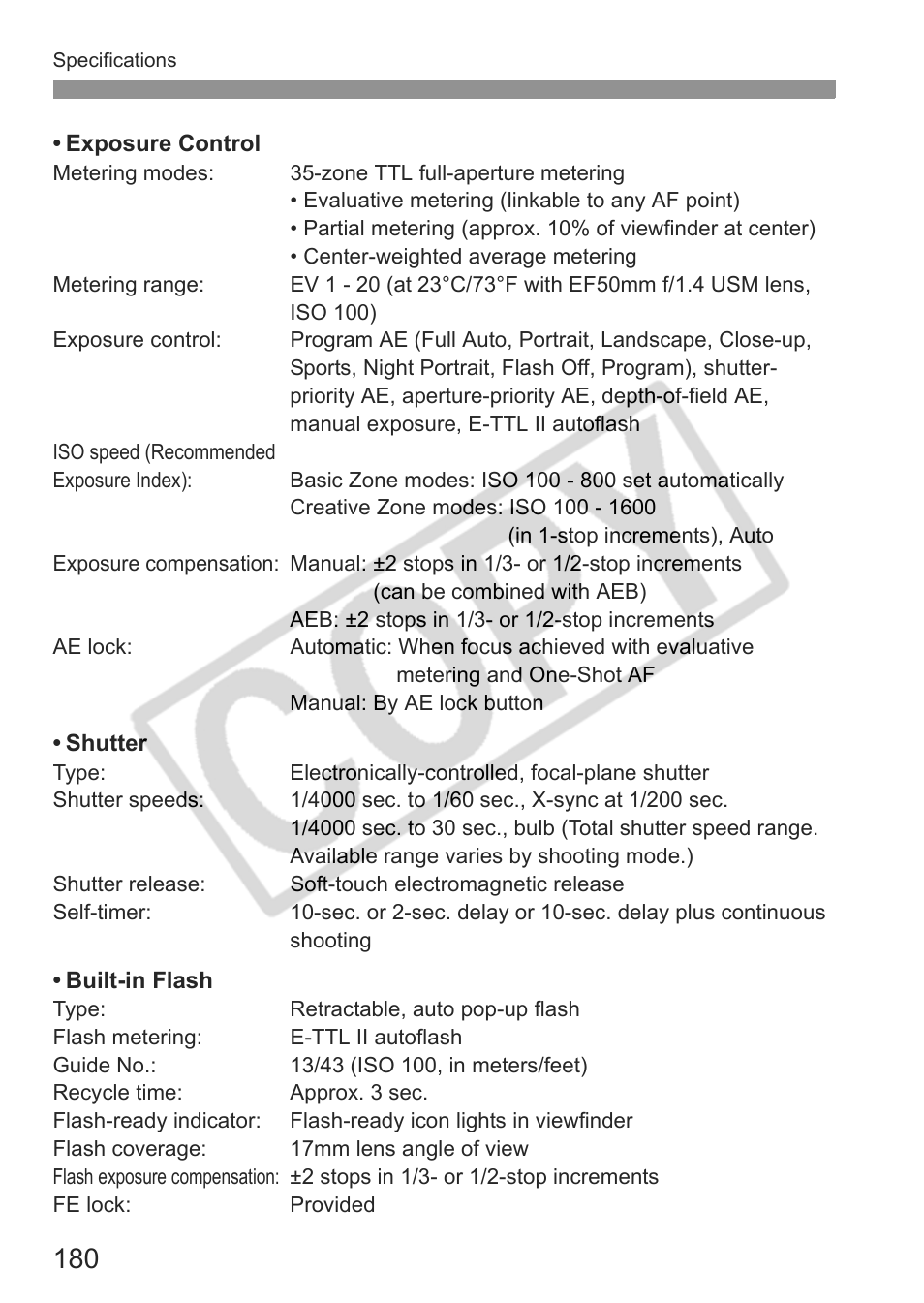 Canon EOS rebel xs User Manual | Page 180 / 196