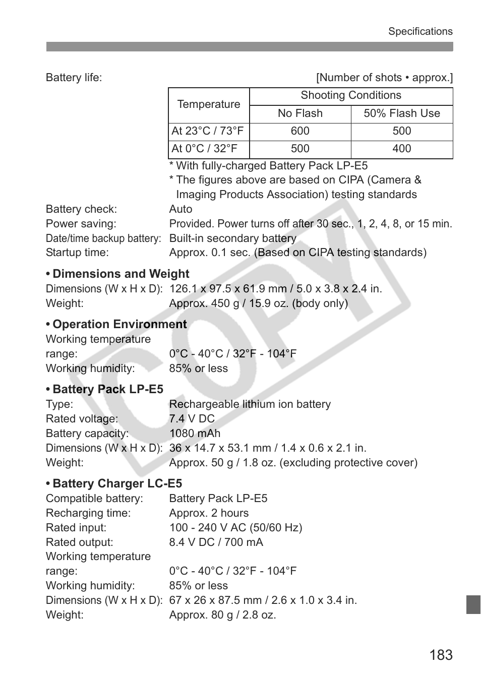 Canon EOS rebel xs User Manual | Page 183 / 196