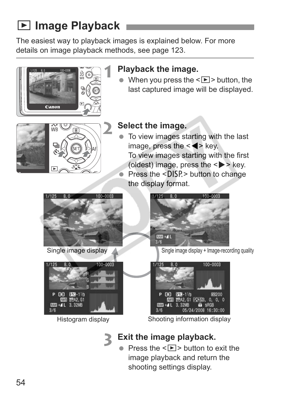 Ximage playback | Canon EOS rebel xs User Manual | Page 54 / 196