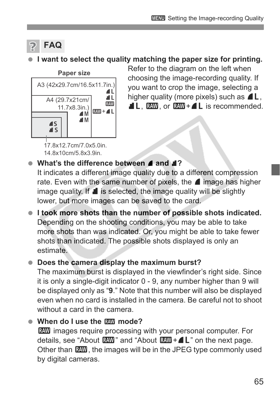 Canon EOS rebel xs User Manual | Page 65 / 196
