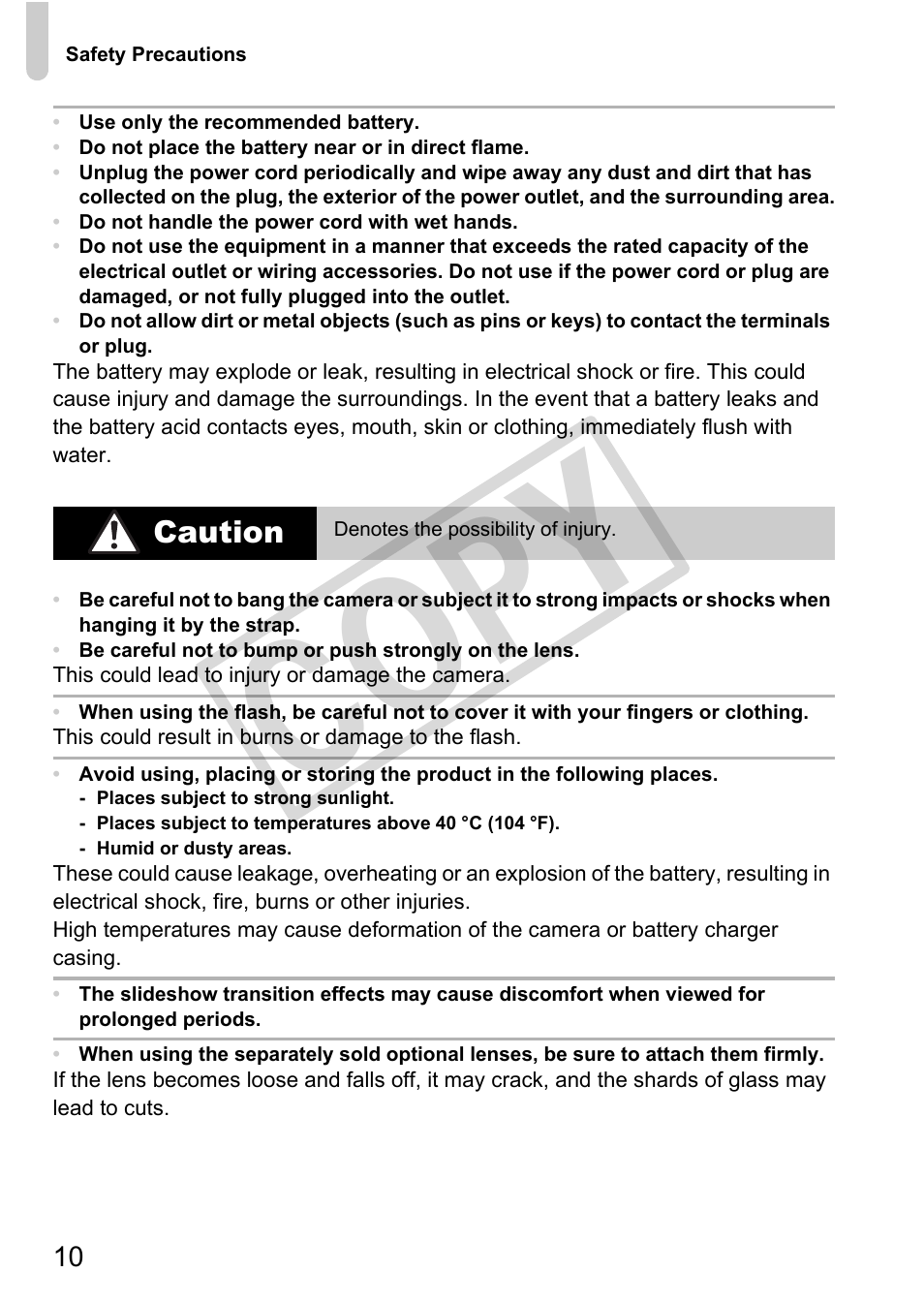 Cop y | Canon PowerShot G12 User Manual | Page 10 / 214