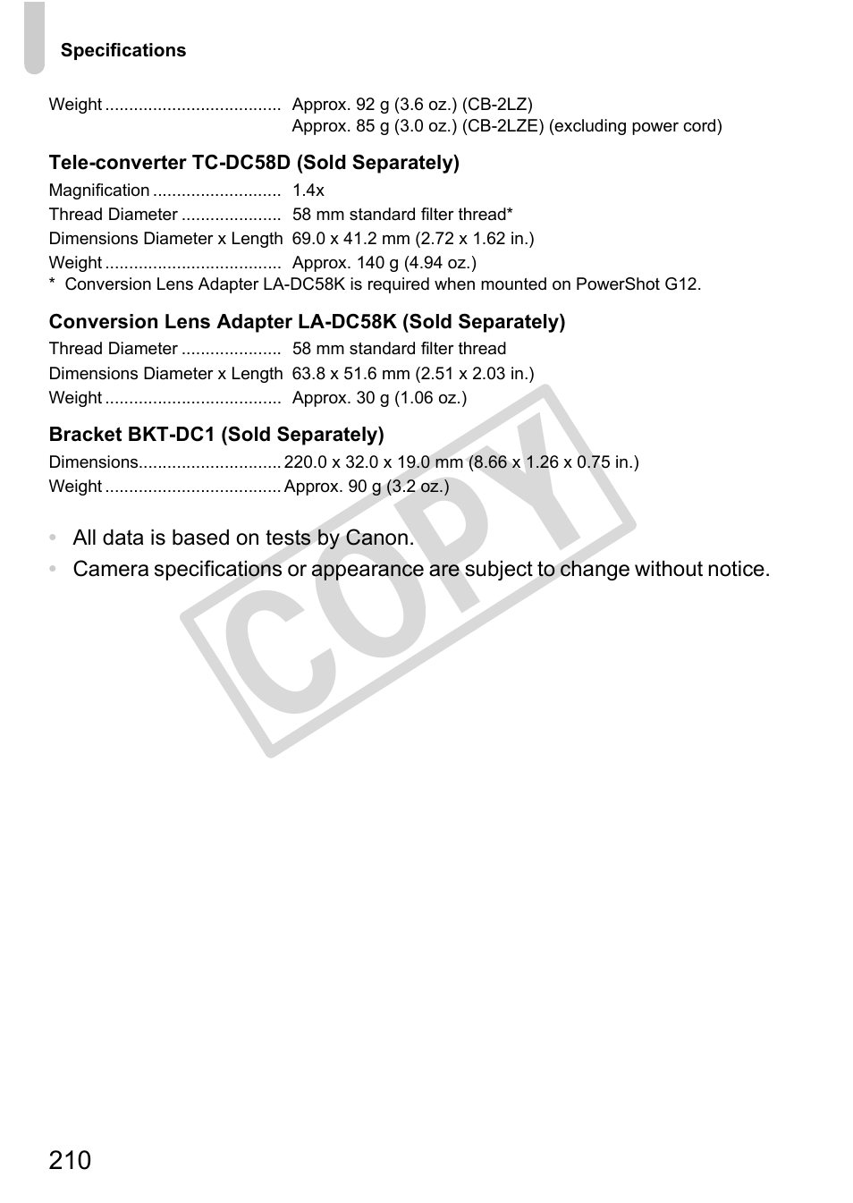 Cop y | Canon PowerShot G12 User Manual | Page 210 / 214