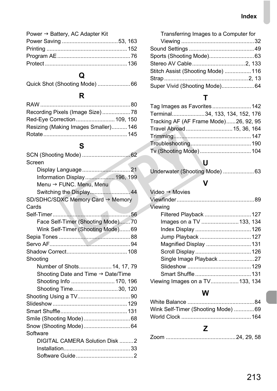 C op y | Canon PowerShot G12 User Manual | Page 213 / 214