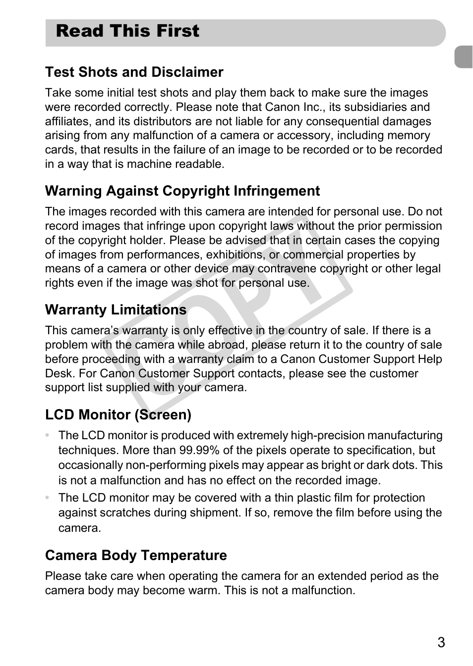 Cop y | Canon PowerShot G12 User Manual | Page 3 / 214