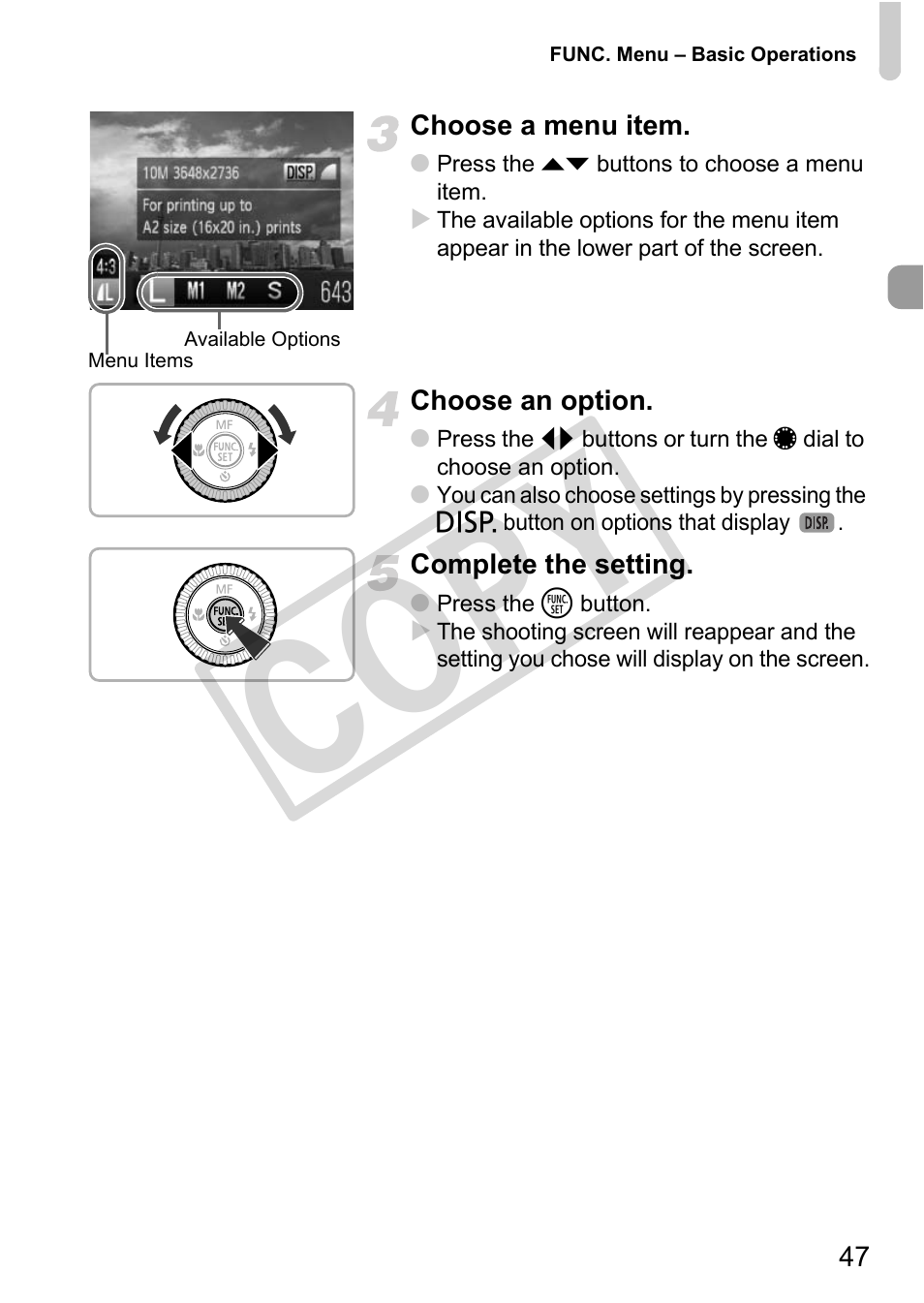 Cop y | Canon PowerShot G12 User Manual | Page 47 / 214