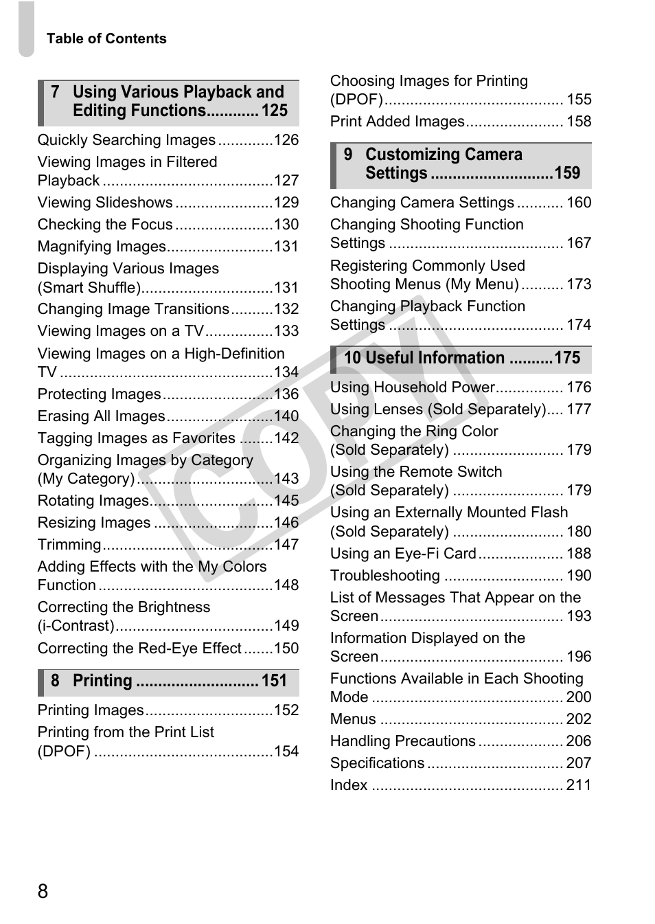 C op y | Canon PowerShot G12 User Manual | Page 8 / 214