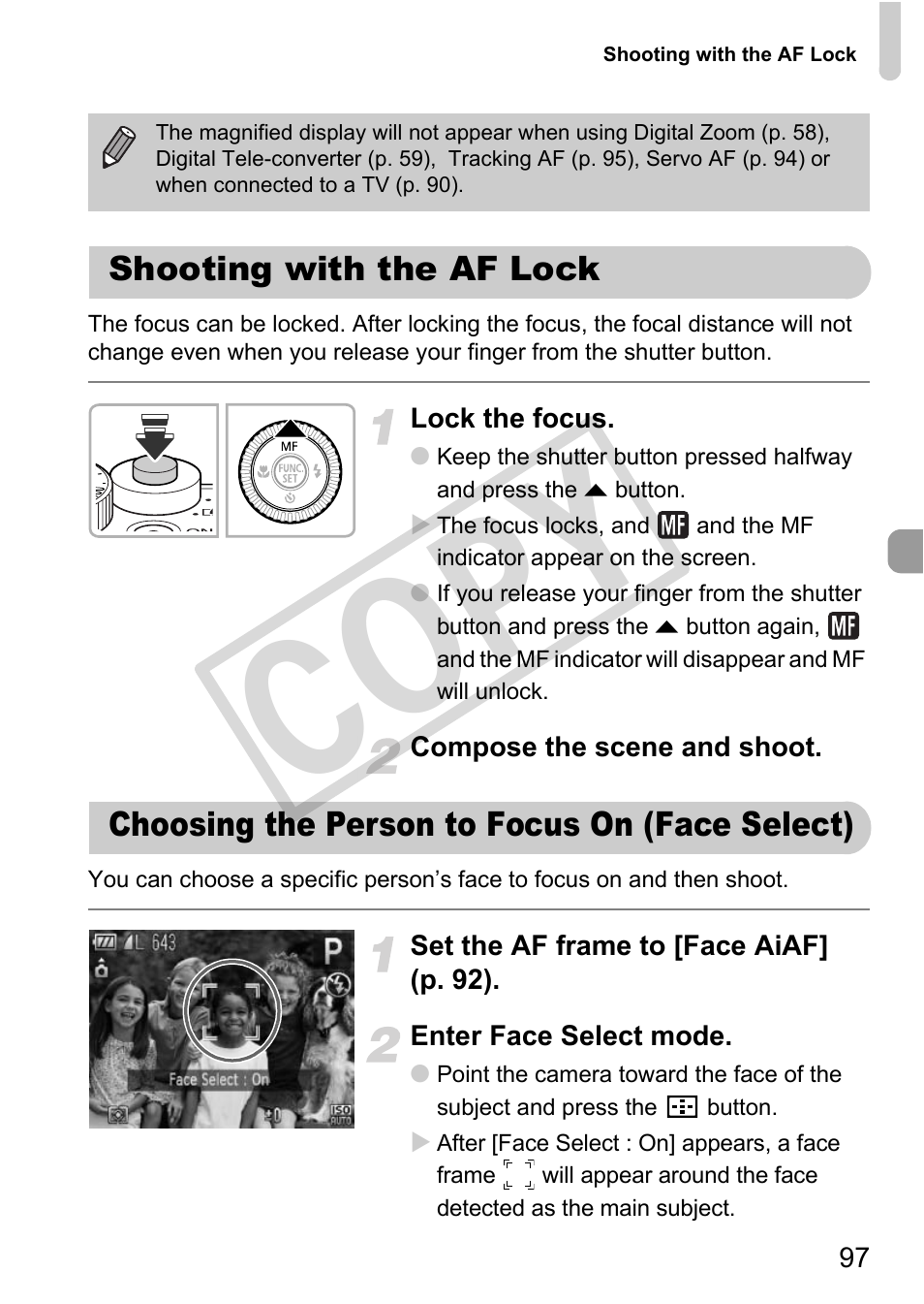 97) or ma, Cop y | Canon PowerShot G12 User Manual | Page 97 / 214