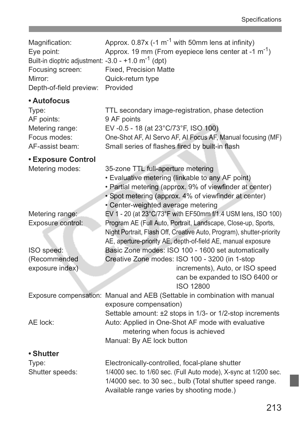 Canon eos rebel t1i User Manual | Page 213 / 228