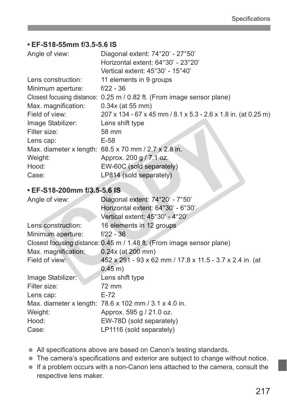 Canon eos rebel t1i User Manual | Page 217 / 228