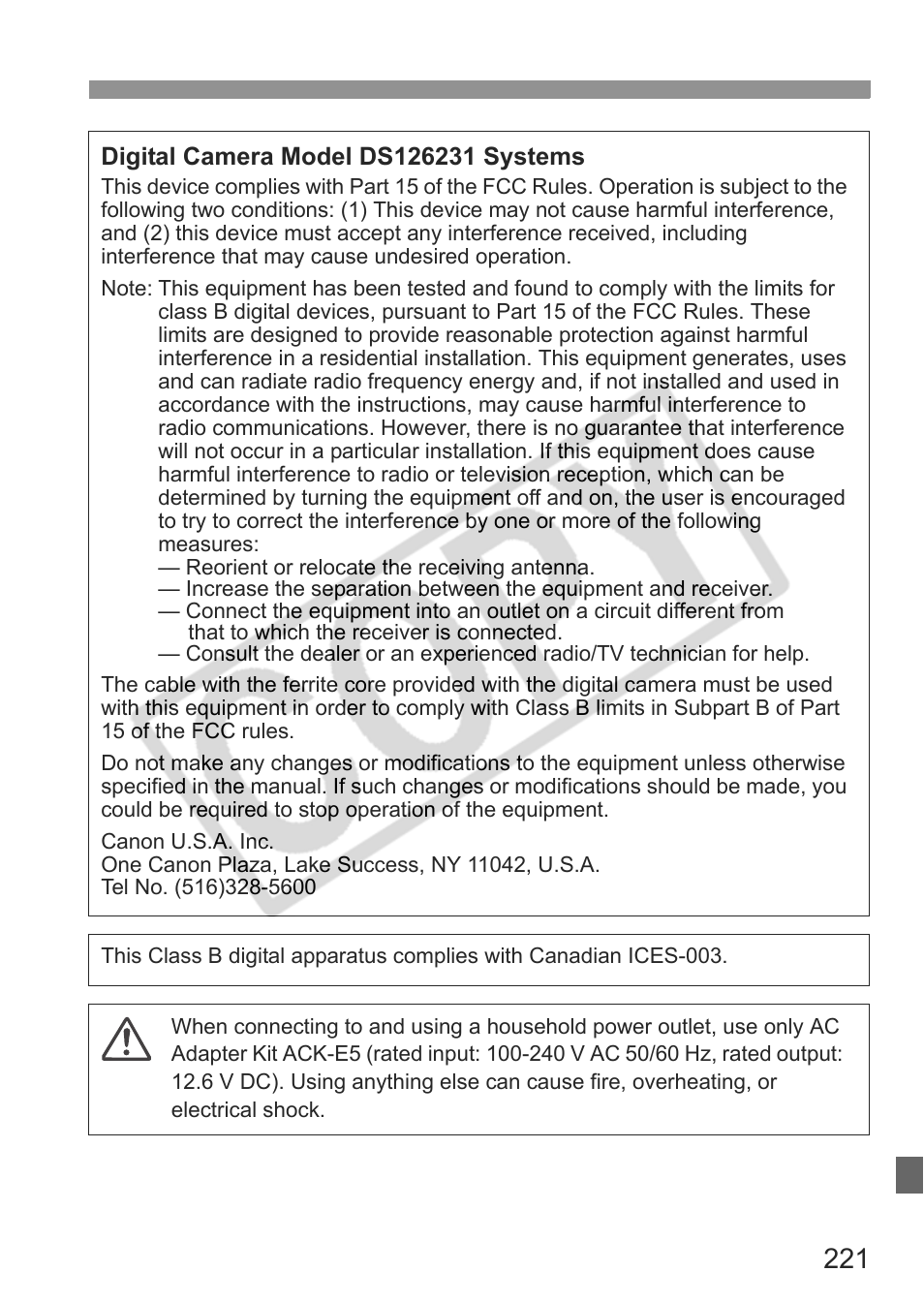 Canon eos rebel t1i User Manual | Page 221 / 228