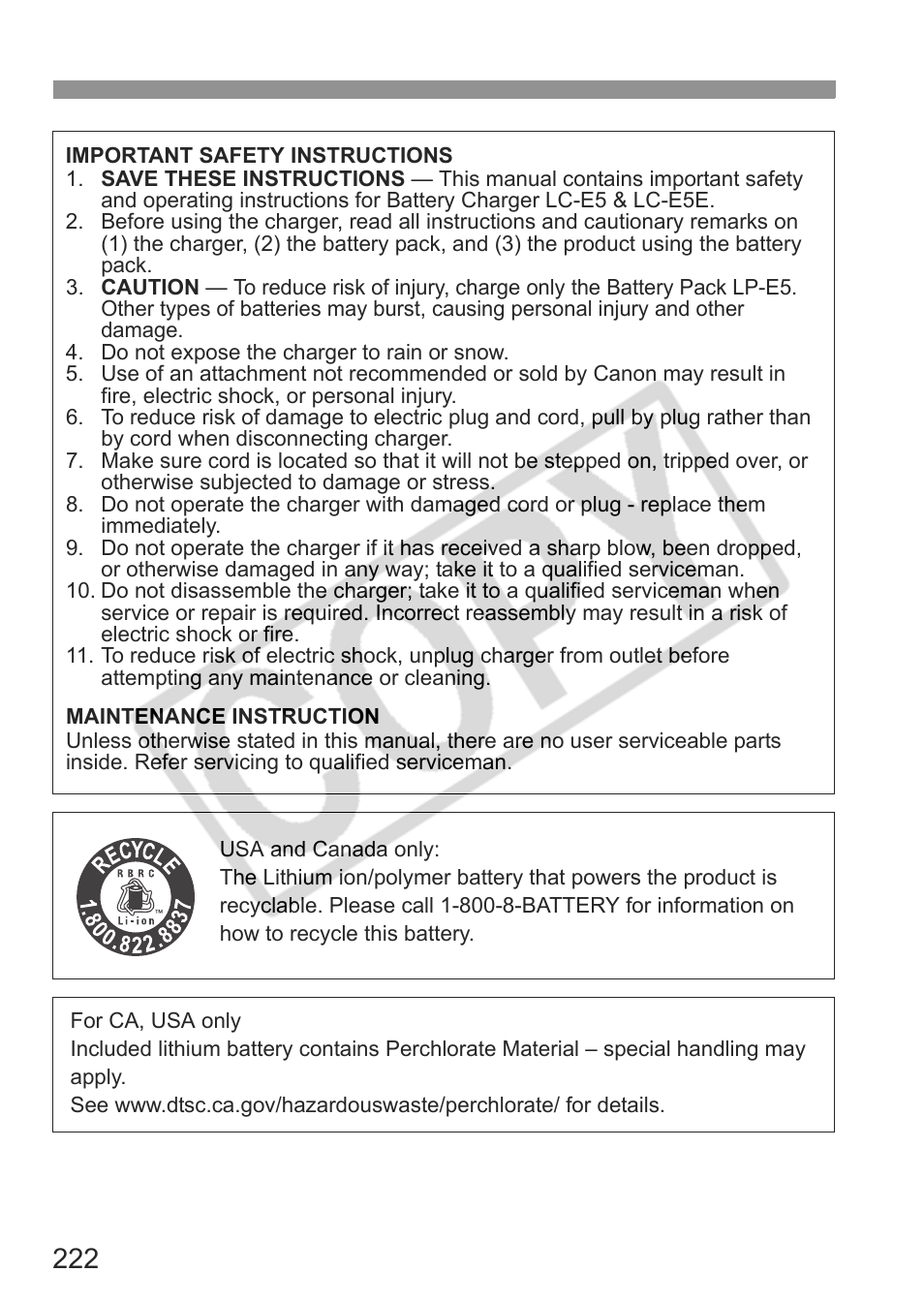Canon eos rebel t1i User Manual | Page 222 / 228