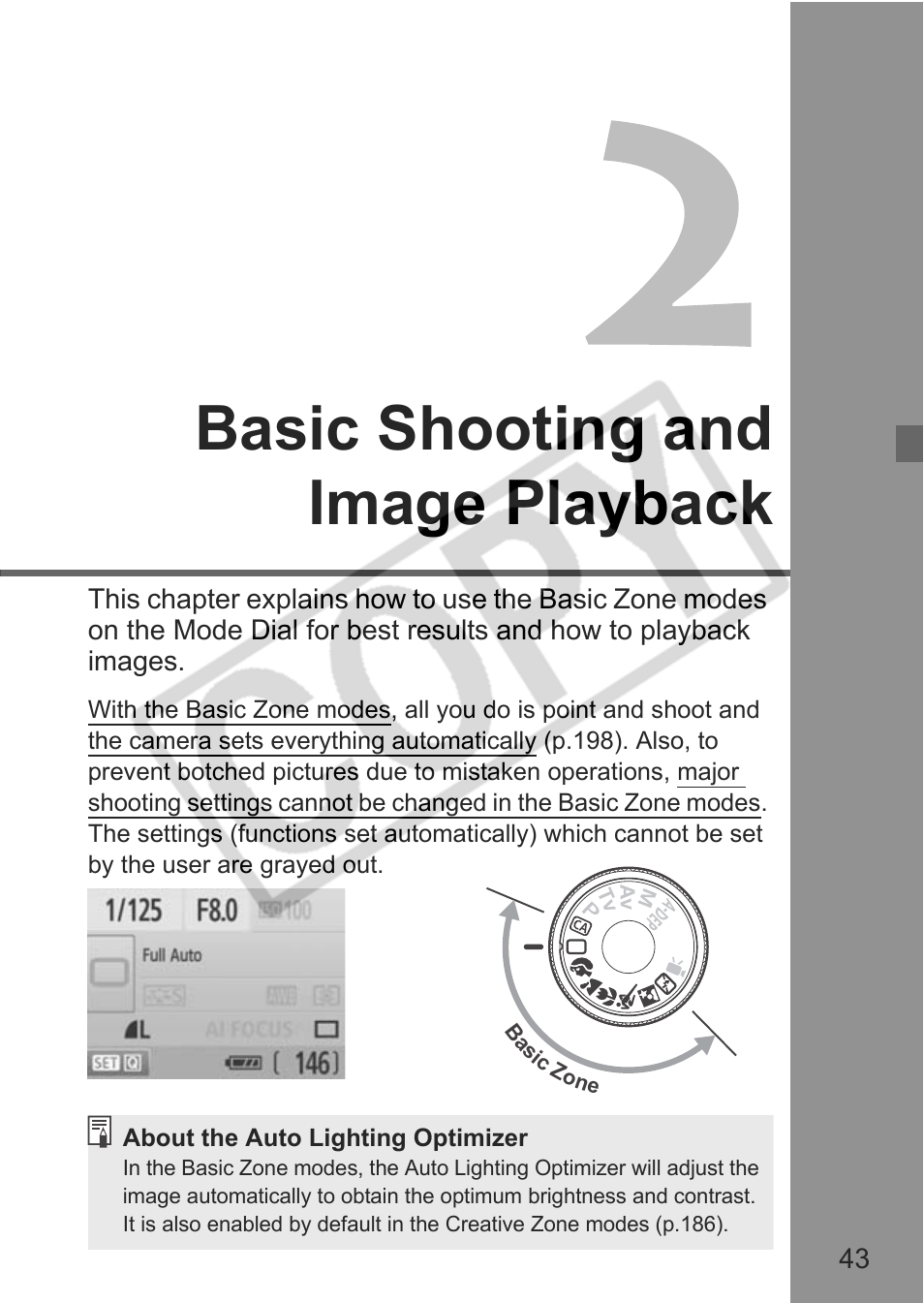 Basic shooting and image playback | Canon eos rebel t1i User Manual | Page 43 / 228