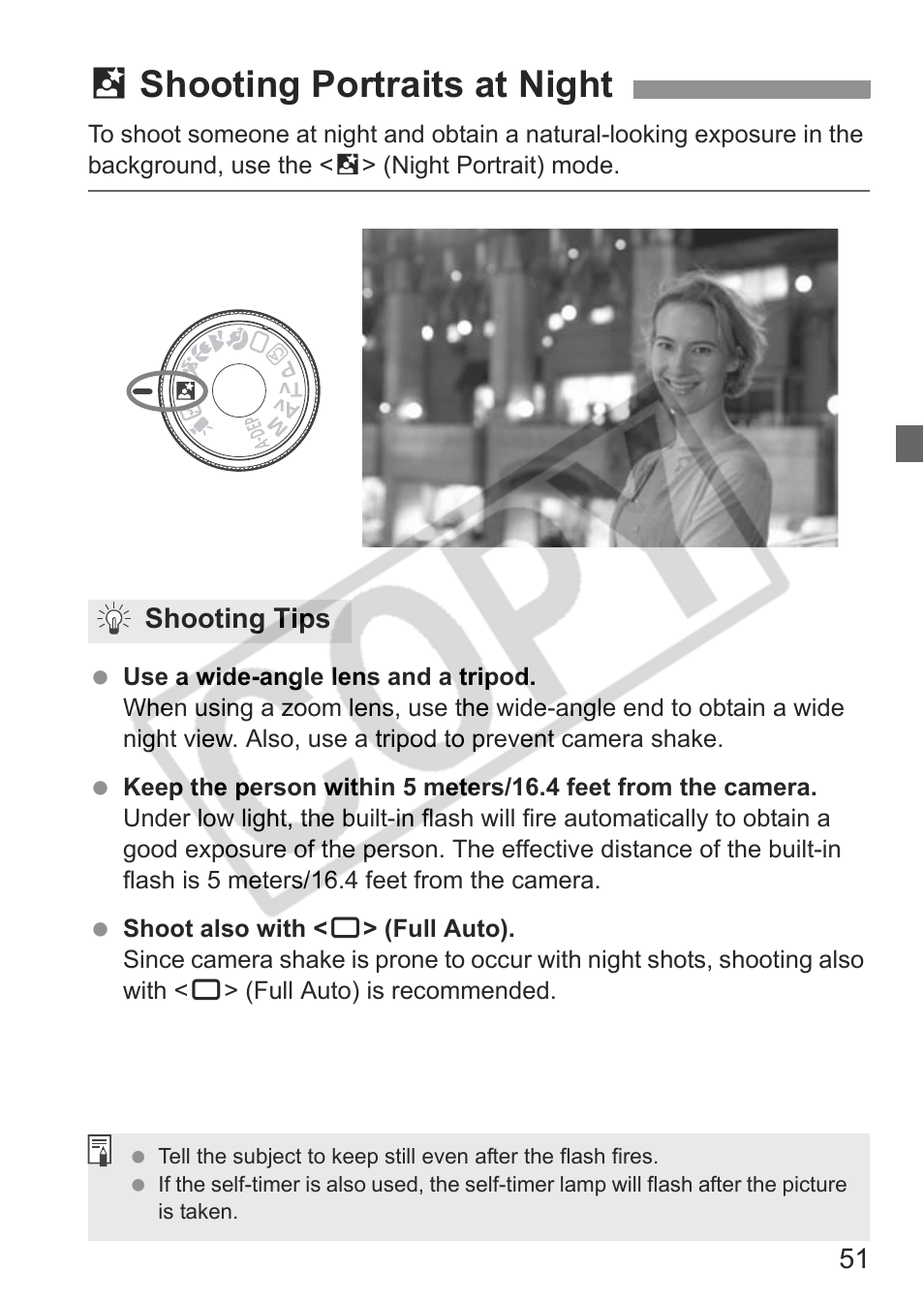 6 shooting portraits at night | Canon eos rebel t1i User Manual | Page 51 / 228