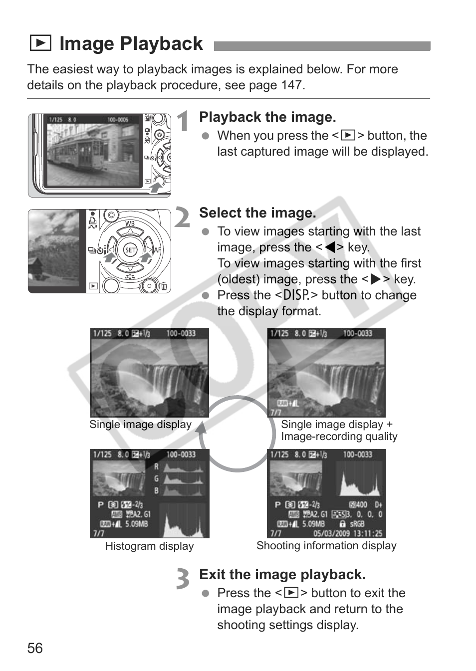 Ximage playback | Canon eos rebel t1i User Manual | Page 56 / 228