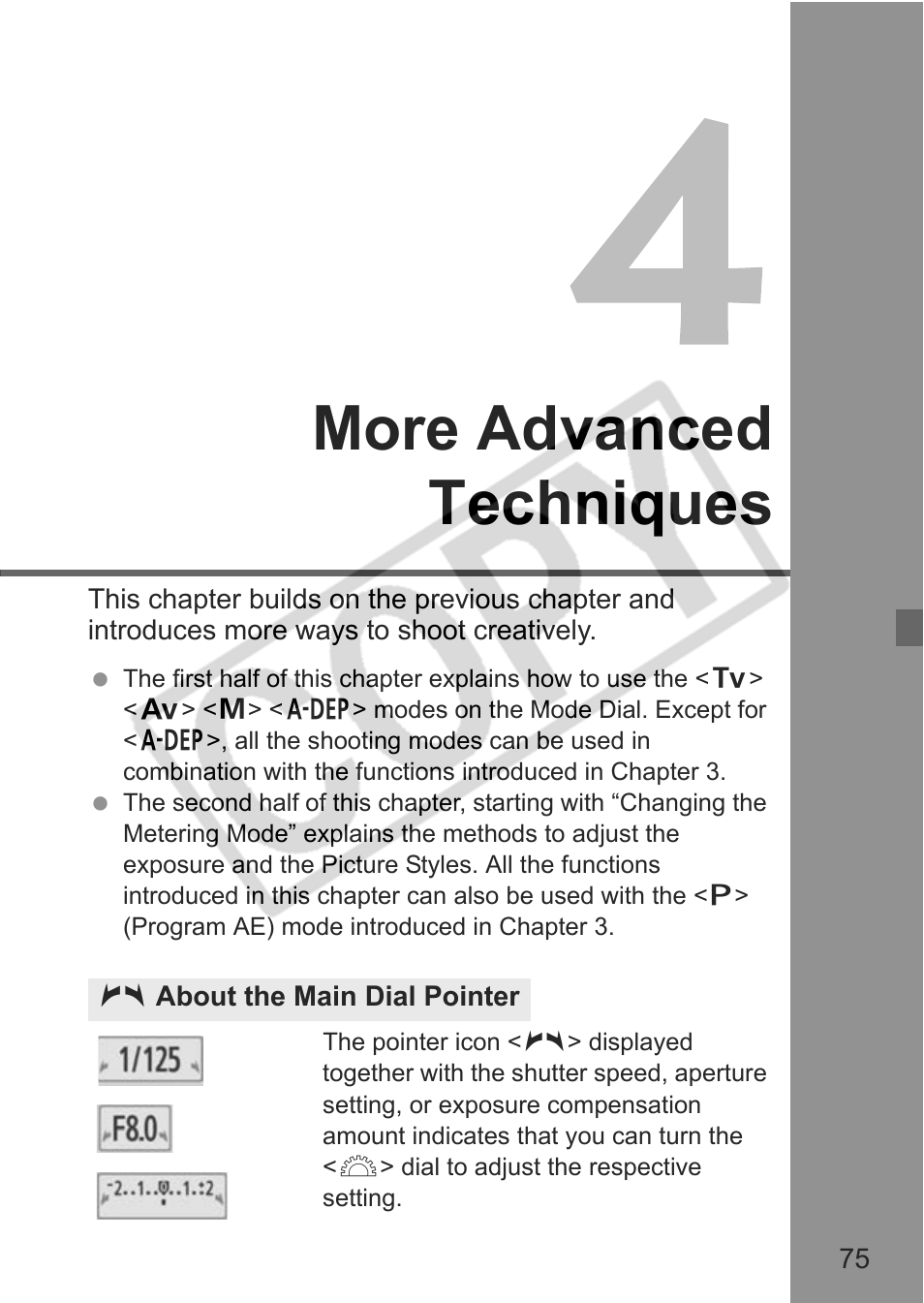 More advanced techniques | Canon eos rebel t1i User Manual | Page 75 / 228