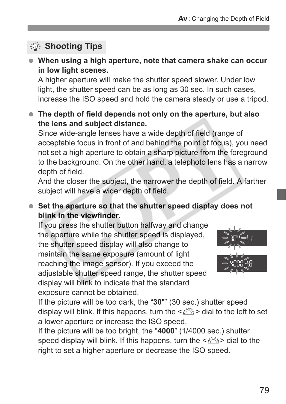 Shooting tips | Canon eos rebel t1i User Manual | Page 79 / 228