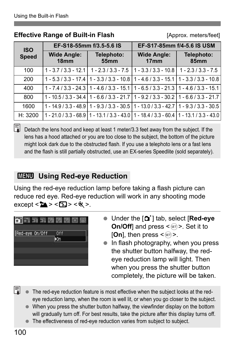 3using red-eye reduction | Canon EOS 40D User Manual | Page 100 / 196