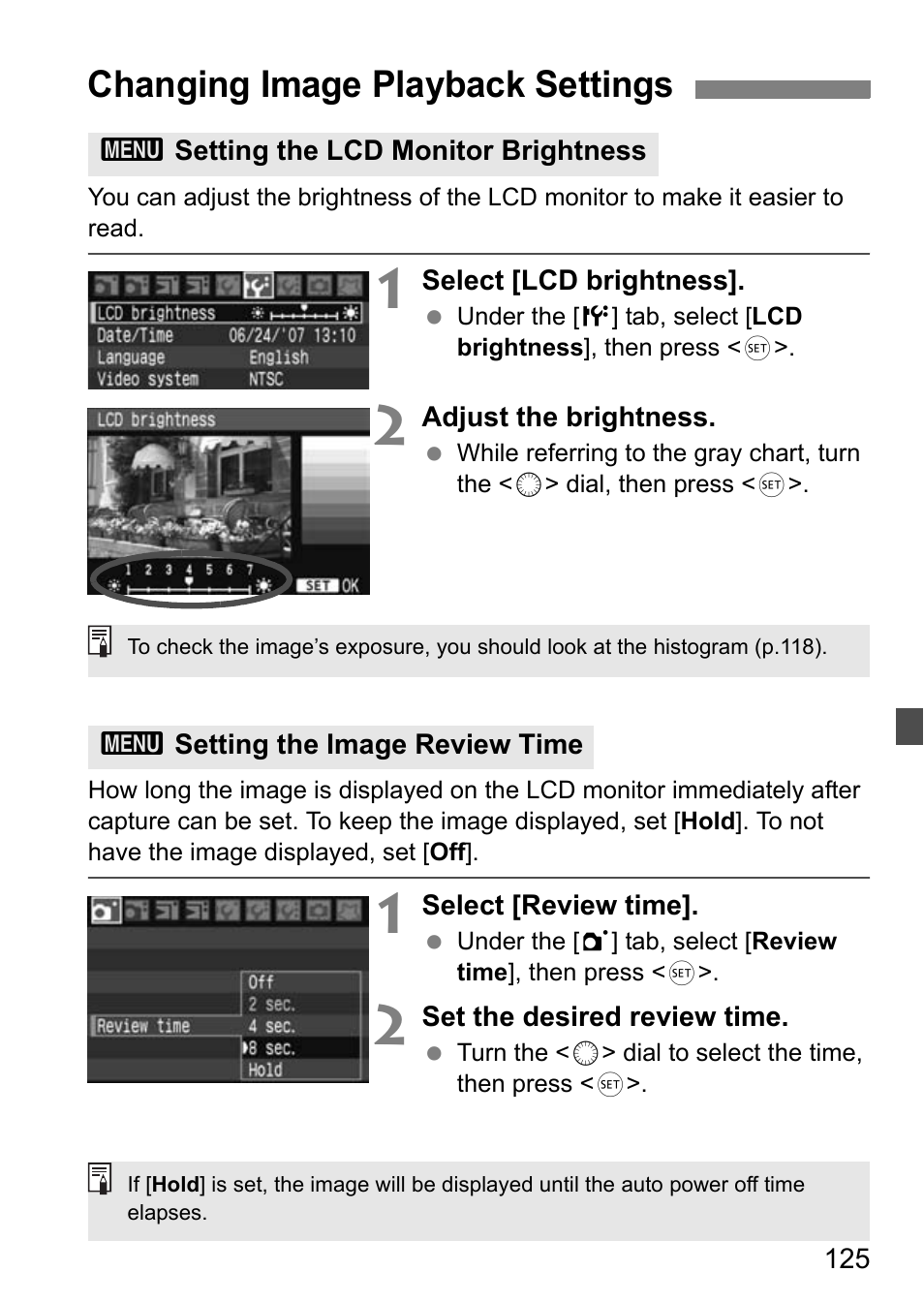 Changing image playback settings | Canon EOS 40D User Manual | Page 125 / 196
