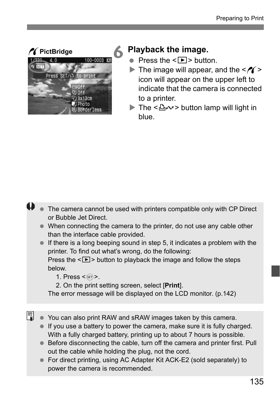 Playback the image | Canon EOS 40D User Manual | Page 135 / 196