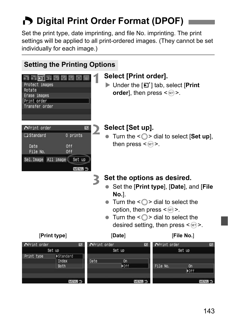 W digital print order format (dpof) | Canon EOS 40D User Manual | Page 143 / 196