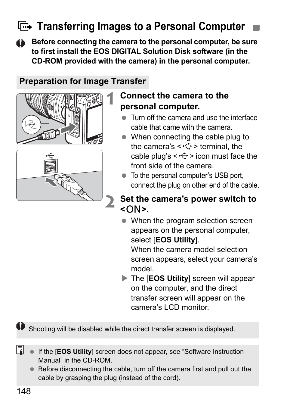 D transferring images to a personal computer | Canon EOS 40D User Manual | Page 148 / 196