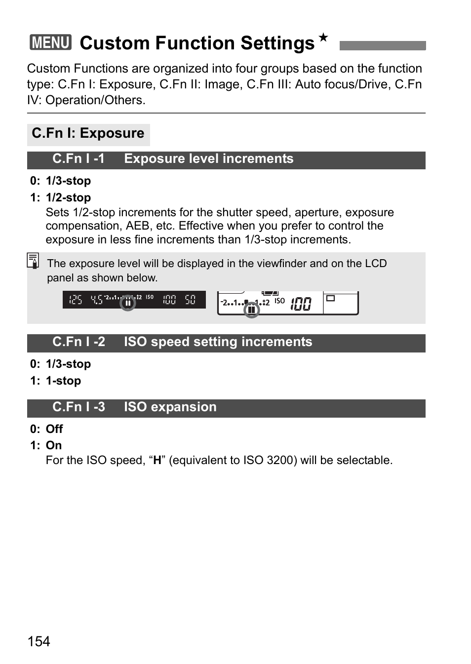 3custom function settings n | Canon EOS 40D User Manual | Page 154 / 196