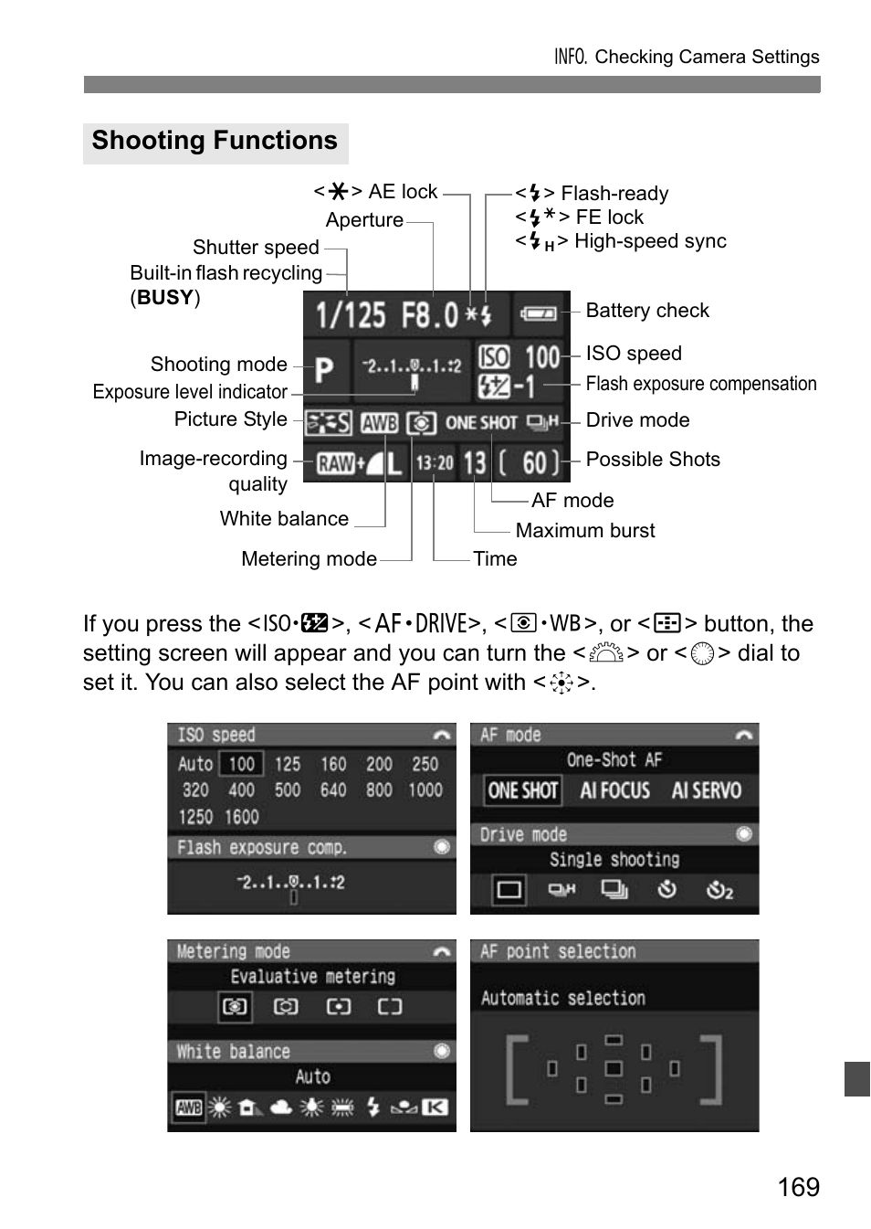 Shooting functions | Canon EOS 40D User Manual | Page 169 / 196