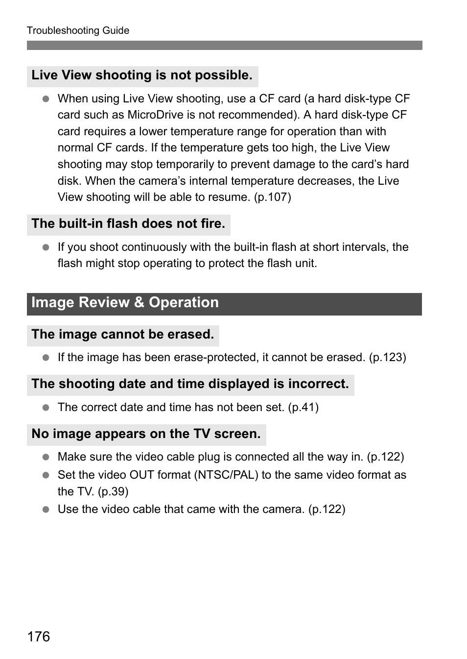 Image review & operation | Canon EOS 40D User Manual | Page 176 / 196