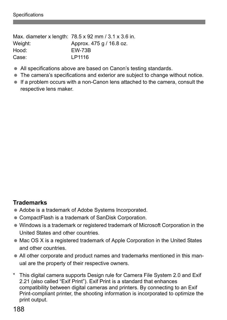 Canon EOS 40D User Manual | Page 188 / 196