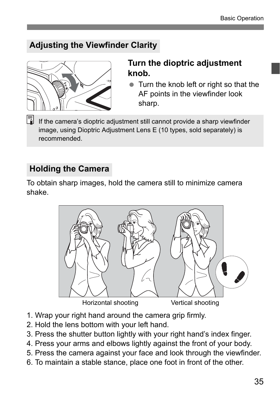 Turn the dioptric adjustment knob | Canon EOS 40D User Manual | Page 35 / 196