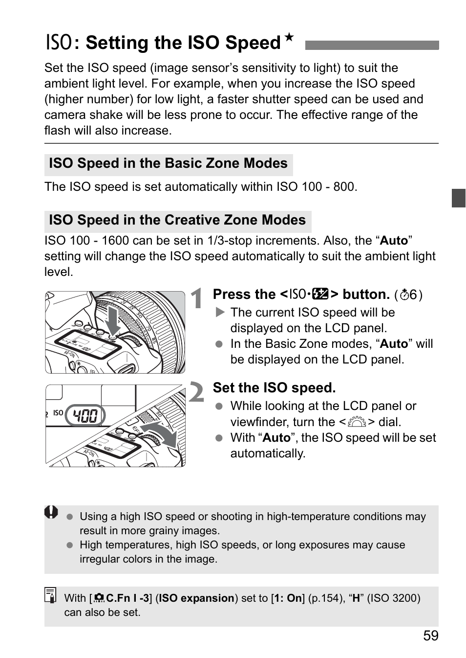 I: setting the iso speed n | Canon EOS 40D User Manual | Page 59 / 196