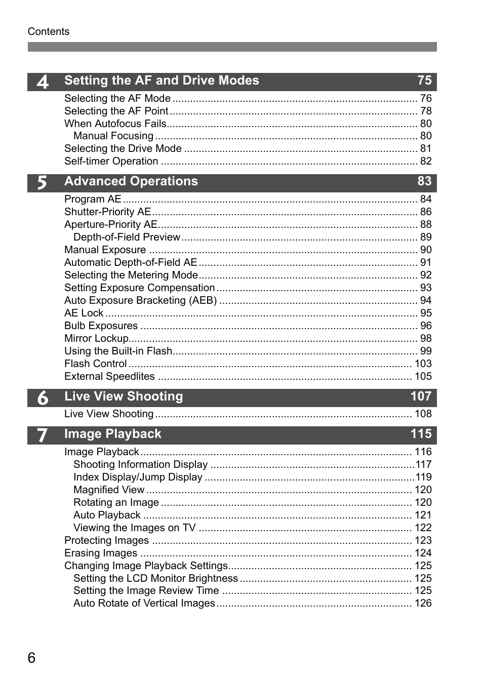 Canon EOS 40D User Manual | Page 6 / 196
