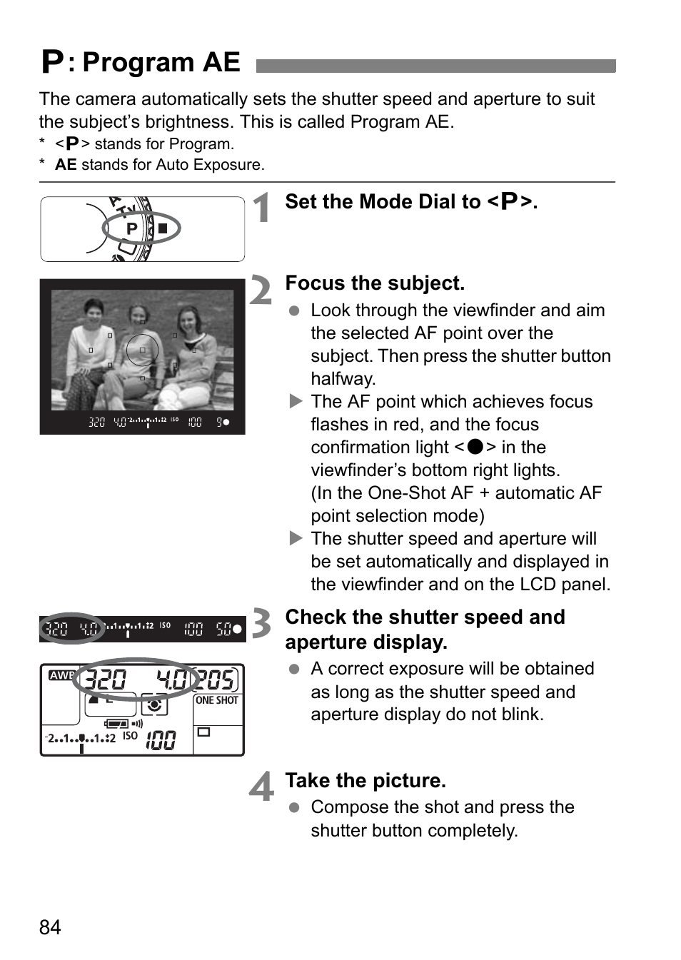 D: program ae | Canon EOS 40D User Manual | Page 84 / 196