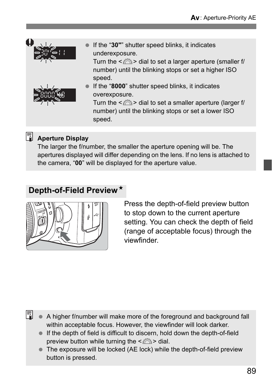 Depth-of-field preview n | Canon EOS 40D User Manual | Page 89 / 196