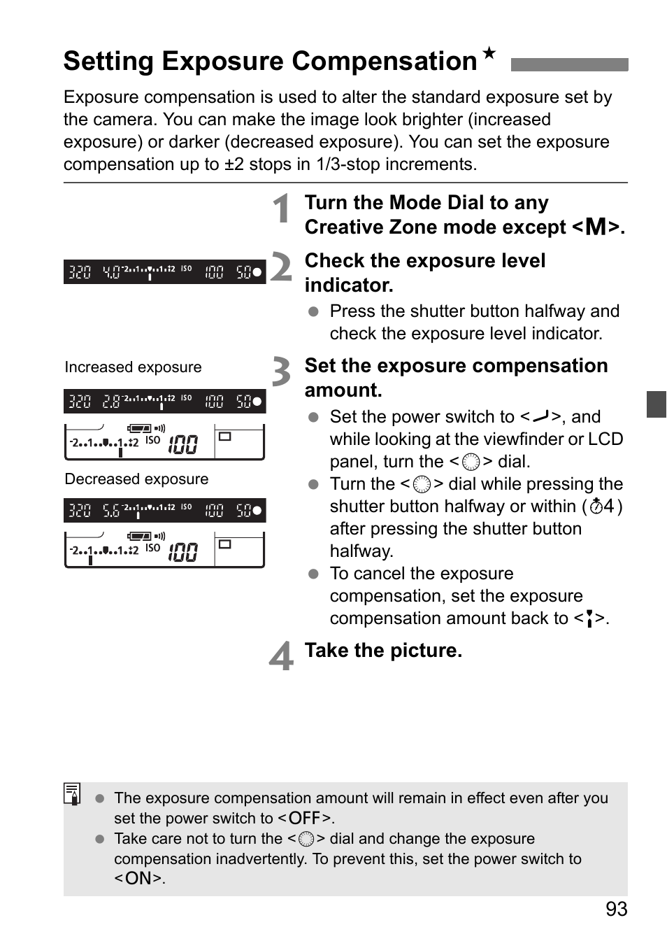 Setting exposure compensation n | Canon EOS 40D User Manual | Page 93 / 196