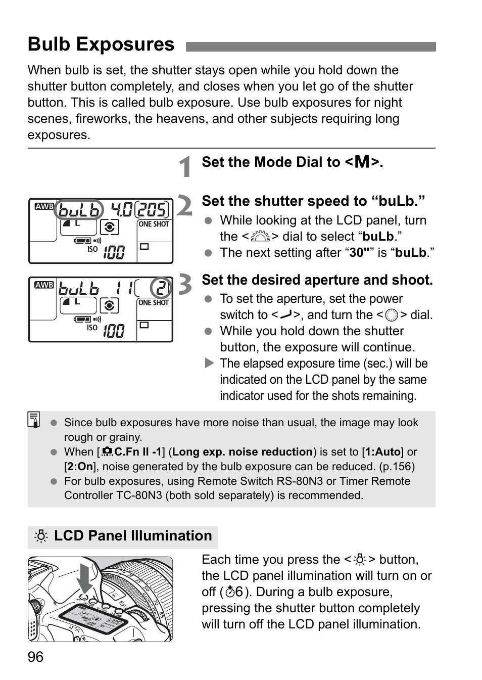 Bulb exposures | Canon EOS 40D User Manual | Page 96 / 196