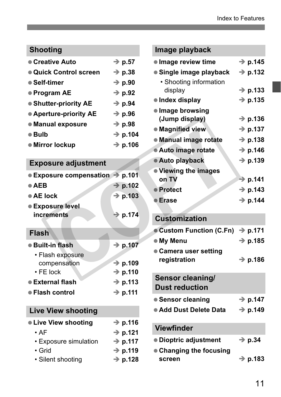 Cop y | Canon EOS 50D User Manual | Page 11 / 228