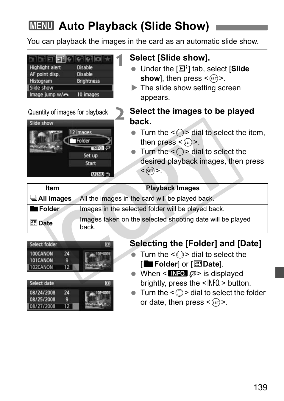 Cop y | Canon EOS 50D User Manual | Page 139 / 228