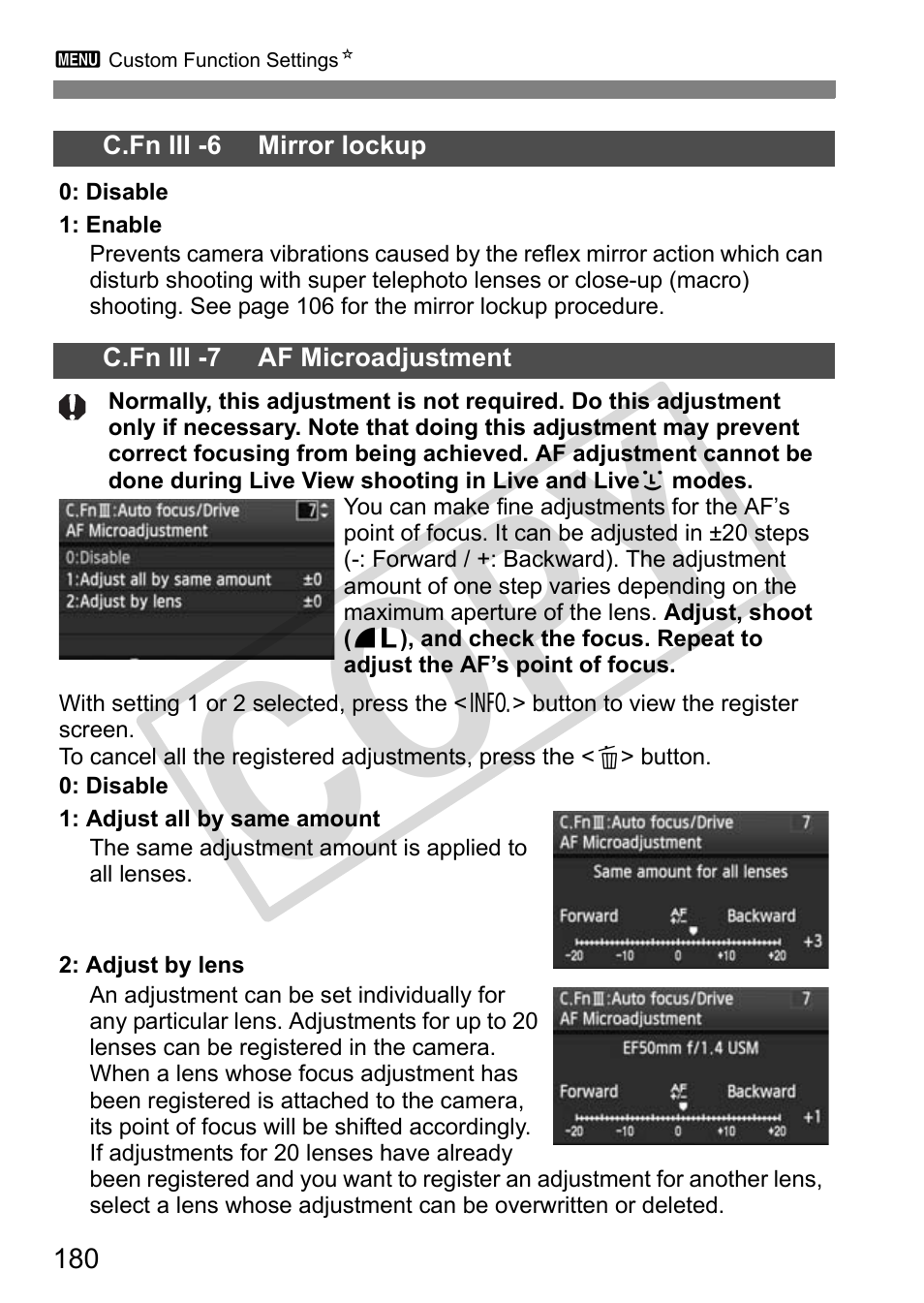 Cop y | Canon EOS 50D User Manual | Page 180 / 228