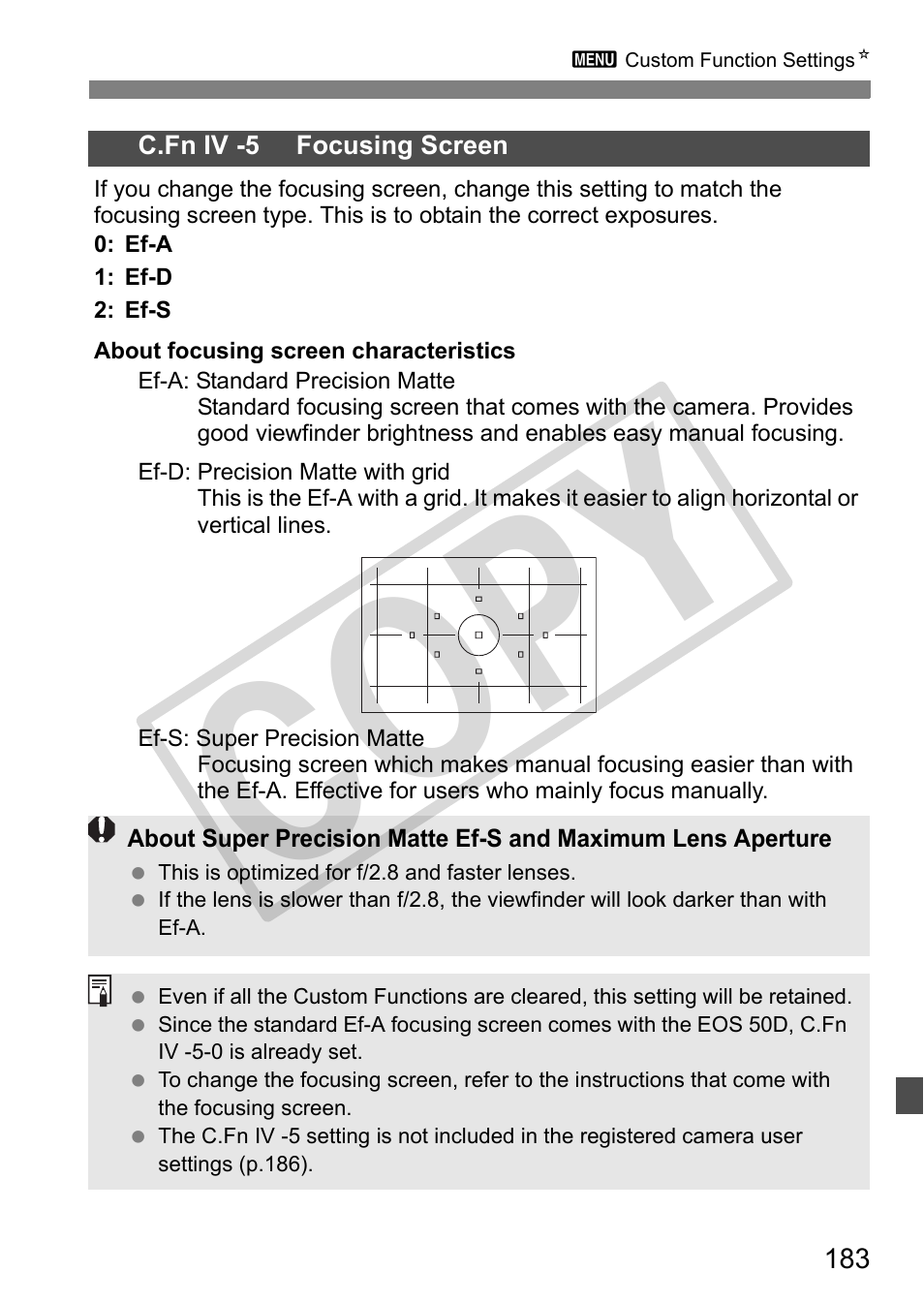 Cop y | Canon EOS 50D User Manual | Page 183 / 228